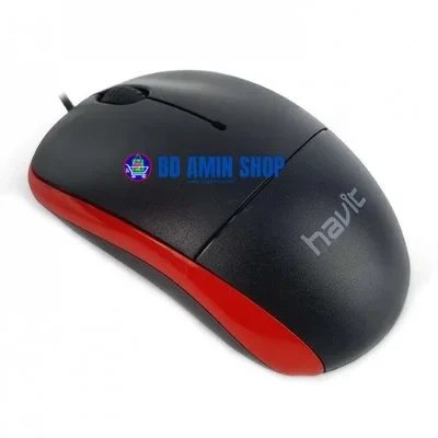 Havit MS851 USB Wired Optical Mouse – 1000 DPI, Ambidextrous, Durable Buttons
