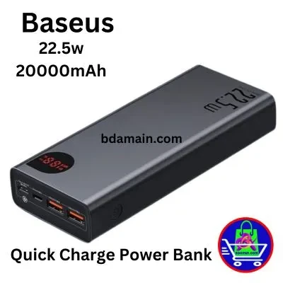 Baseus Adaman 22.5W 20000mAh Quick Charge Power Bank | Fast Charging Metal Power Bank