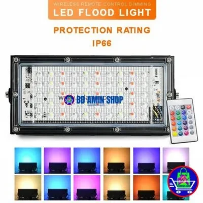 GearUP 50W RGB Flood Light with Remote – Waterproof Outdoor Smart Light