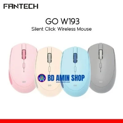 Fantech Go W193 Silent Click Dual‑Mode Wireless Mouse – Bluetooth & 2.4 GHz, 800–1600 DPI